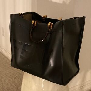FENDI SUNSHINE SHOPPER TOTE BLACK